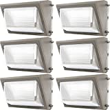Sunco Lighting LED Wall Pack Light Outdoor 120W Commercial Grade Outside Security Warehouse Parking Lot Lighting, Daylight 5000K, 12000 LM HID Replacement, 120-277V Hard Wired, Waterproof, ETL 6 Pack