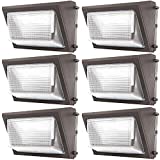 Sunco Lighting LED Wall Pack Light Outdoor 80W Commercial Grade Outside Security Warehouse Parking Lot Lighting, Daylight 5000K, 7600 LM HID Replacement, 120-277V Hard Wired, Waterproof, ETL 6 Pack