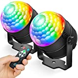 NEQUARE Party Lights DJ Disco Ball Strobe Light Disco Lights 7 Colors Sound Activated Stage Light with Remote Control for Karaoke, Kids, Festival Celebration Birthday Xmas Wedding Bar Club 2 Pack