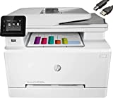 HP Color Laserjet Pro M283fdw Wireless All-in-One Laser Printer-Remote Mobile Print-Print Scan Copy Fax- Auto 2-Sided Printing,22 ppm,250-Sheet,Compatible with Alexa (7KW75A),Ahaghug Printer Cable.