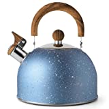 Tea Kettle, VONIKI 2.5 Quart Tea Kettles Stovetop Whistling Teapot Stainless Steel Tea Pots for StoveTop Whistle TeaPot (Jewel Blue)