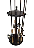 Old Cedar Outfitters Round Floor Rack for Fishing Rod Storage, Holds up to 15 Rods, Black Finish (BRFR-015)