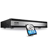 ZOSI H.265+ 16 Channel 1080P Video Security DVR Recorder with 4TB Hard Drive,16CH Hybrid 4-in-1 CCTV DVR for Home Surveillance Camera System,Easy Remote Access,Motion Alert Push,24/7 Recording