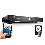 TIGERSECU Super HD 1080P 16-Channel Hybrid 4-in-1 DVR Security Recorder with 2TB Hard Drive, for 2MP TVI/5MP TVI/AHD/CVI/Analog Cameras (Cameras Not Included)
