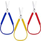 Loop Scissors Colorful Grip Scissors Loop Handle Self-Opening Scissors Adaptive Cutting Scissors for Children and Adults Special Needs, 8 Inches (3)