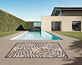 Msrugs Flatweave Collection Contemporary Pool, Camp, Picnic, Living Room, Bedroom Indoor / Outdoor Area Rug (9'x12', Dark Blue)