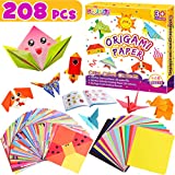 pigipigi Craft Origami Paper for Kids - 208 Sheets Vivid Colorful Folding Papers 54 Patterns Art Projects Kit for 5 6 7 8 9 10 11 12 Years Old Girl Boy Teen Birthday Gift Preschool Educational Toy