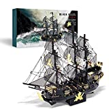 Piececool 3D Puzzles for Adults, Metal Pirate Ship Model Kits, 307 Pcs DIY 3D Watercraft Metal Model Kit, Christmas Birthday Gifts for Adults and Teens, Brain Teasers Hand Craft Kits