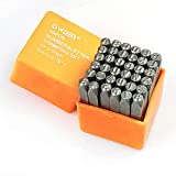 OWDEN Professional 36Pcs. Steel Metal Stamps Set,(3/16”) 5mm,Steel Number and Letter Punch Set,Alloy Steel Made HRC 58-62 for Jewelry Craft Stamping.