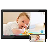 Brvatoe 15.6 Inches WiFi Digital Picture Frame, 1920x1080 FHD Touch Screen, Effortless to USE, Share Photos and Videos Instantly via Email or App, Large Digital Photo Frame with 16GB Storage