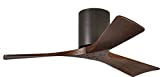 Matthews IR3H-TB-WA-42 Irene Indoor/Outdoor Damp Location 42' Hugger Ceiling Fan with Remote & Wall Control, 3 Wood Blades, Textured Bronze