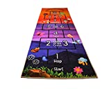 Mambu Essentials Hopscotch Rug - Kids Rug - Playroom Rug for Kids Room Daycare, Nursery - Cute Indoor or Outdoor Play Carpet for Children - Fun, Educational Games for Boys & Girls (Multi Color)