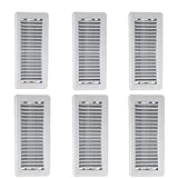 Hartford Ventilation 4' x 10' Floor Vent Covers White 6 Pack - Heavy Duty Walkable Floor Registers - Easy Adjust Air Vent Deflector - Vent Covers for Home - Reinforced Bend-Proof Weld