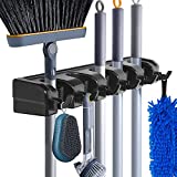 HYRIXDIRECT Mop and Broom Holder Wall Mount Heavy Duty Broom Garden Tool Organizer Mop Hanger Home Cleaning Supplies Organizations Storage Rack for Garage Laundry Room