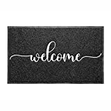 Downshifting Door Mat (30'x17',Black), Durable Welcome Mat Low Profile Floor Mat Non Slip Rugs, Indoor Outdoor Door Rug Easy to Clean Entry Rugs for Entryway Patio, High Traffic Areas