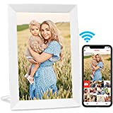 AEEZO WiFi Digital Picture Frame, IPS Touch Screen Smart Cloud Photo Frame with 16GB Storage, Easy Setup to Share Photos or Videos via Frameo APP, Auto-Rotate, Wall Mountable (9 inch White)
