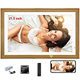 21.5 Inch Large WiFi Digital Picture Frame with 1920x1080 FHD IPS Screen, Send Photo/Videos Via APP or Email, 8GB Storage, Support USB Drive/SD Card Extend Storage, Manual Rotation, Wall Mountable