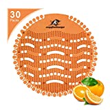 Captain Ninja Urinal Screen Deodorizer (30 Pack) - Scent Lasts for Up to 30 Days – Anti-Splash &Ideal for Any Public Business Facilities Bathrooms (Orange)