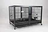 Homey Pet-43 All Metal Open Top Stackable Heavy Duty Cage(Upper) w/ Floor Grid, Tray, Divider, and Feeding Bowl