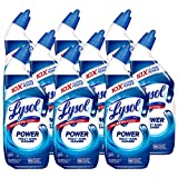 Lysol Power Toilet Bowl Cleaner, Gel Toilet Cleaner, For Cleaning and Disinfecting, Atlantic Fresh Scent, 9 count, 24 oz each