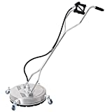 CO-Z 20' Pressure Surface Cleaner with 4 Wheels, 4000psi Stainless Steel Housing Power Washer Attachment with Dual Handle, Driveway Concrete Surface Scrubber Accessory for Gas & Electric Power Washer
