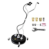 EDOU 20-Inch Pressure Washer Surface Cleaner - Dual handle Power Washer Accessory and Parts - Floor Attachment with Wheels for Cleaning Driveways, Sidewalks, Patios - 4500 PSI Max Pressure (Black)