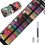 Colored Pencils Set with Canvas Wrap for Drawing Adult Coloring Books Artist Daughter Friend School Travel Birthday Gifts Art Drawing Supplies, Oil based Color Pencils (72 colors)