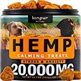 Natural Calming Chews for Dogs with Hemp Oil and Valerian Root - Aid during Fireworks, Thunderstorms, Separation - Hip and Joint Health - Duck-Flavored Dog Calming Treats for All Breeds, 180 Chews