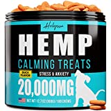 Hemp Calming Chews for Dogs with Anxiety and Stress - 180 Soft Dog Calming Treats - Storms, Barking, Separation - Valerian Root - L-Tryptophan - Chamomile - Hemp Oil (Duck)
