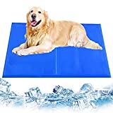 Rvister Cooling Mat for Dogs,Cool Pad,Pressure Activated Gel Dog Cooling Mat,No Electricity or Refrigeration Required, Breathable Pet Self Cooling Blanket,65x50CM Size Blue, Large