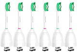 Aoremon Replacement Toothbrush Heads for Philips Sonicare E-Series HX7022/66, 6pack, Fit Sonicare Essence, Xtreme, Elite, Advance, and CleanCare Electric Toothbrush with Hygienic Cap