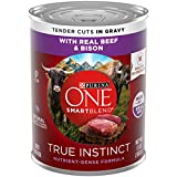 Purina ONE Natural Wet Dog Food, SmartBlend True Instinct Tender Cuts in Gravy with Real Beef & Bison - (12) 13 oz. Cans