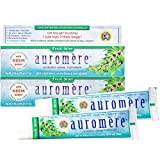 Auromere Ayurvedic Herbal Toothpaste, Fresh Mint - Vegan, Natural, Non GMO, Fluoride Free, Gluten Free, with Neem & Peelu (4.16 oz), 2 Pack