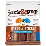 Jack&Pup Premium 6 Inch Thick Bully Sticks for Medium Dogs, Dog Bully Sticks for Small Dogs -6' Bully Sticks for Puppies Natural Bully Sticks Odor Free Long Lasting Dog Chews, Beef Bully Stick (5 pk)
