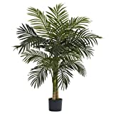 Nearly Natural 5357 4ft. Golden Cane Palm Tree,Green