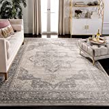 SAFAVIEH Brentwood Collection BNT865B Medallion Distressed Non-Shedding Living Room Bedroom Dining Home Office Area Rug, 10' x 13', Cream / Grey