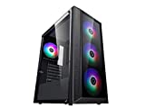Raidmax i4 Series ATX Desktop Gaming Computer Case USB 3.0 Tempered Glass Window with 120mm ARGB LED Fans (i403)