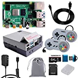 GeeekPi Raspberry Pi 4 8GB RAM Starter Kit with 64GB Micro SD Card, Nes4Pi Case, 5V 3A USB-C Power Supply, 2PCS Game Controllers, Heatsinks, Cooling Fan, Micro HDMI Cable and SD Card Reader