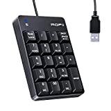 MOFii Number Pad, USB Wired Numeric Keypad 19 Keys Portable for Notebook, Laptop, MacBook, PC, Computer, Surface Pro etc - Black