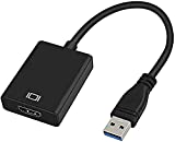 USB to HDMI Adapter, 1080P HD Audio Video Converter,USB 3.0/2.0 to HDMI Multiple Monitors Cable Compatible with Windows XP 7/8/ 8.1/10 for PC Laptop Projector HDTV(Not Support Mac, Linux, Vista)
