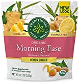 Traditional Medicinals Organic Morning Ease Anti-Nausea Lozenges, Relieves Morning Sickness Associated with Pregnancy, Lemon Ginger (30 count)