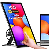Portable Monitor Touchscreen Kickstand, 15.6' Freestanding Touch USB C Monitors, 2000:1 Contrast Ratio 1080P 100% sRGB IPS External Screen with HDMI Type C Trave Display for Laptop PC Phone PS4 Xbox