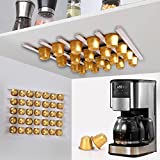 Coffee Pod Holder, K Cup Holders for counter, Coffee pods Storage/Organizer Strip,Coffee Pod Holder comes with Extra Adhesives, Vertically or Horizontally Mounted on Walls or Under Cabinets
