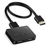 avedio links HDMI Splitter 1 in 2 Out, 4K HDMI Splitter for Dual Monitors Duplicate/Mirror Only, 1x2 HDMI Splitter 1 to 2 Amplifier for Full HD 1080P 3D with HDMI Cable (1 Source onto 2 Displays)