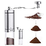 AVNICUD Manual Coffee Grinder, Hand Coffee Grinder with Adjustable Conical Ceramic Burr, Triangular and with Foldable Handle Mill for Precision Brewing