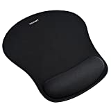 TECKNET Ergonomic Gaming Office Mouse Pad Mat Mousepad with Rest Wrist Support - Non-Slip Rubber Base - Special-Textured Surface (Black)