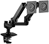 Amazon Basics Dual Monitor Stand - Lift Engine Arm Mount, Aluminum - Black