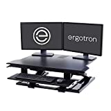 Ergotron – WorkFit-TX Standing Desk Converter, Dual Monitor Sit Stand Ergonomic Desk Riser for Tabletops – 32 Inch Width, Black