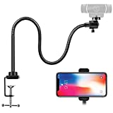 Puroma 25 Inch Upgraded Webcam Stand with Flexible Gooseneck with Jaws Clamp Clip Desk Mount Holder, 360 Degree Rotation for Logitech Webcam C925e C922x C922 C930e C930 C920 C615