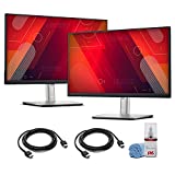 2 x Dell P2222H 22' Full HD 1080p, 16:9 IPS Monitor (P2222H) + 2 x HDMI Cable + LCD Cleaning Kit